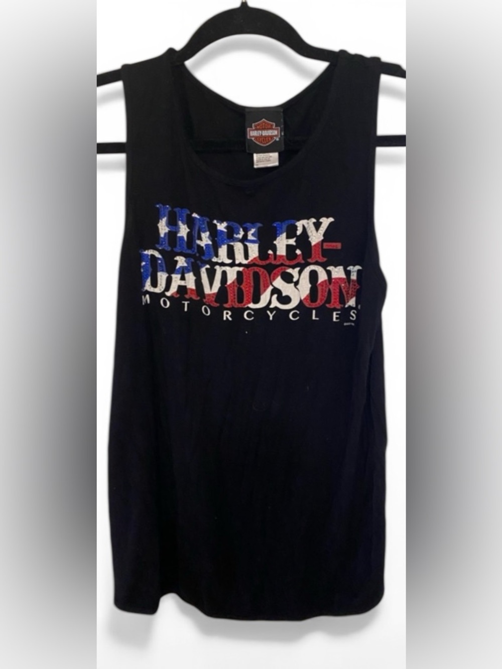 Harley-Davidson Black Tank with Red White and Blue Logo